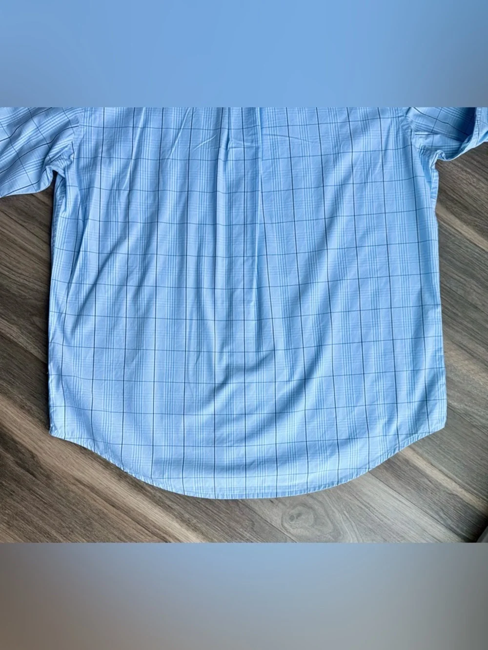 IZOD Premium Essentials Blue Plaid Button‎ Down Long Sleeves Classic Fit Shirt